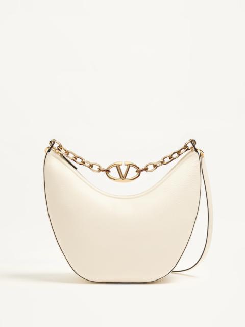 VLOGO MOON MEDIUM GRAINY CALFSKIN HOBO BAG WITH CHAIN