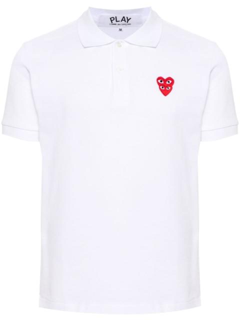 heart-patch cotton polo shirt