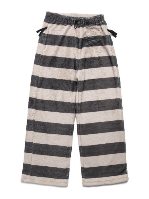 PRISON Stripe Fleece EASY Straight Pants - Black x Ecru