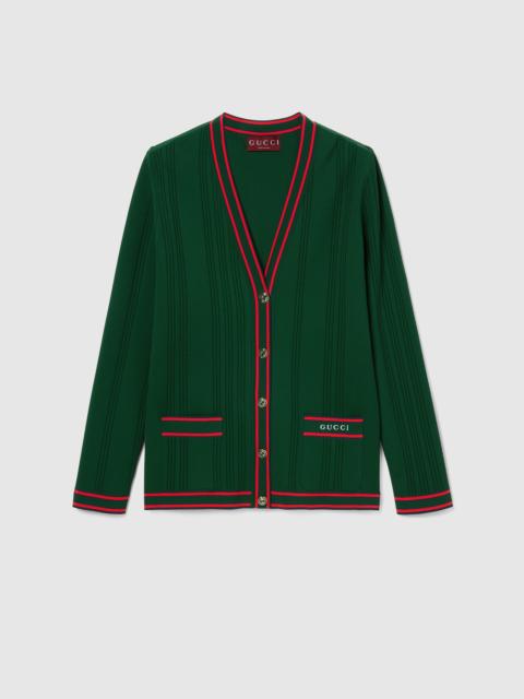 Stretch viscose cardigan with embroidery