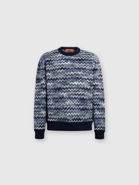 Zigzag wool crewneck pullover