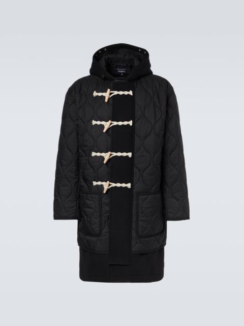 Quilted wool duffel coat