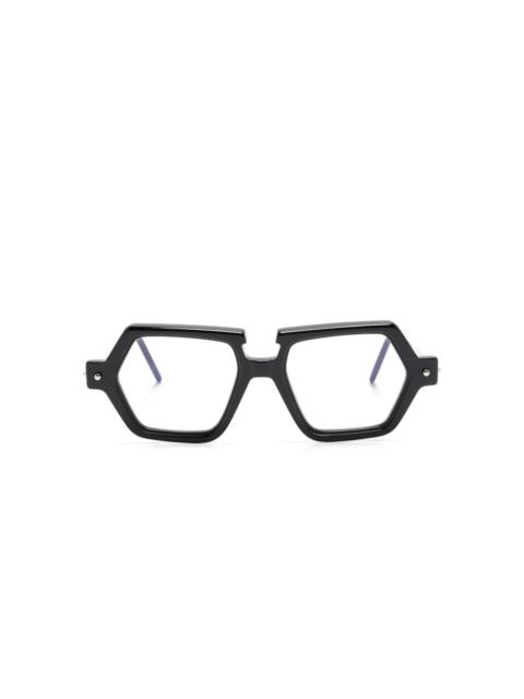 geometric-frame glasses