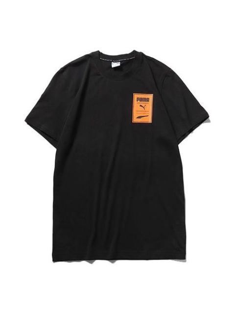 PUMA Printed Logo Short Sleeve TEE Black 598939-01
