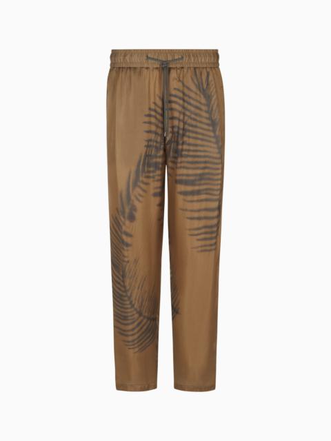 DRAWSTRING TROUSERS IN PRINTED CUPRO