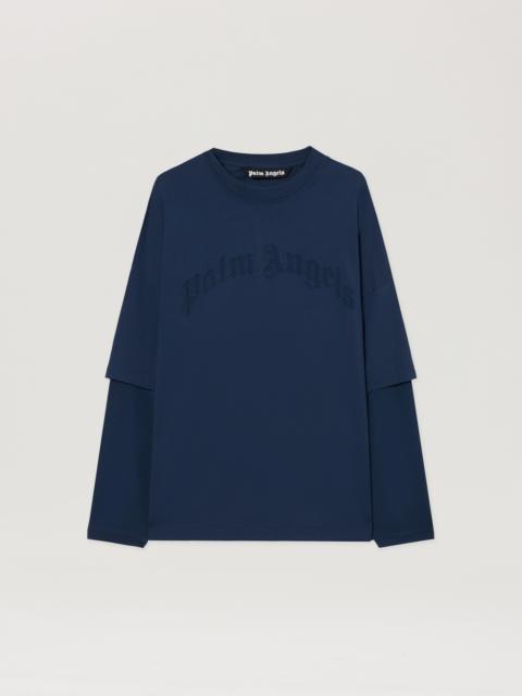 Curved Logo Double Long-Sleeved T-shirt