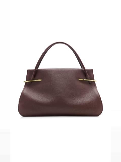 Pinch Leather Top-Handle Bag brown
