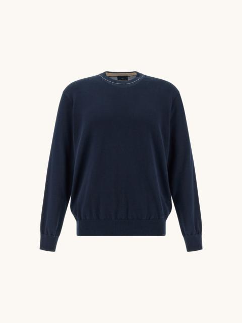 CREW‑NECK SWEATER IN PIUMA COTTON