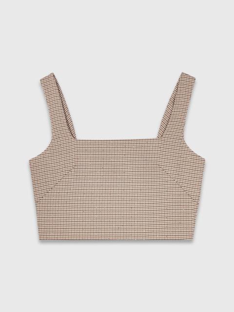 Checked diamanté strappy top