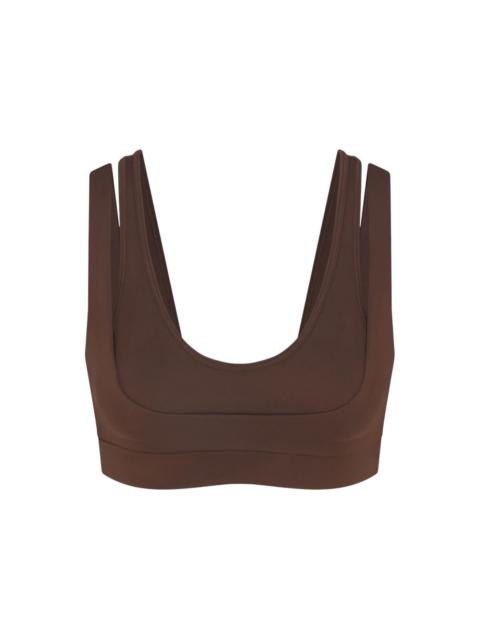 Nike x SKIMS Women's Matte Double Strap Scoop Bra Dark Sepia