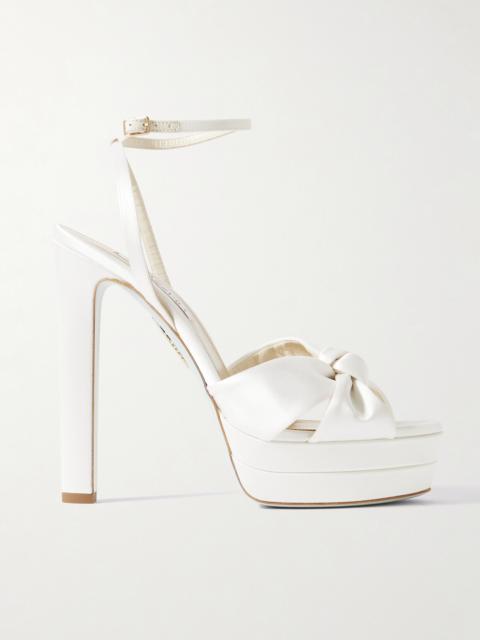 Cupid Plateau 130 Knotted Satin Platform Sandals
