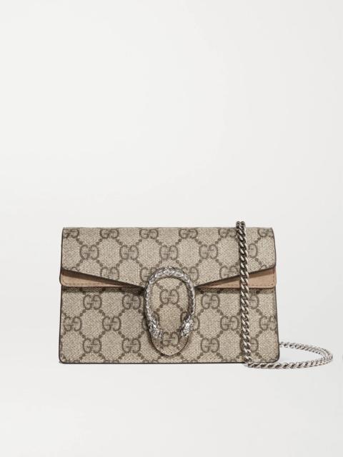 Dionysus Mini Printed Coated-canvas And Suede Shoulder Bag