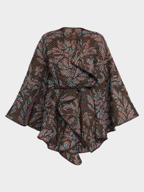 Belted Tweed Cape
