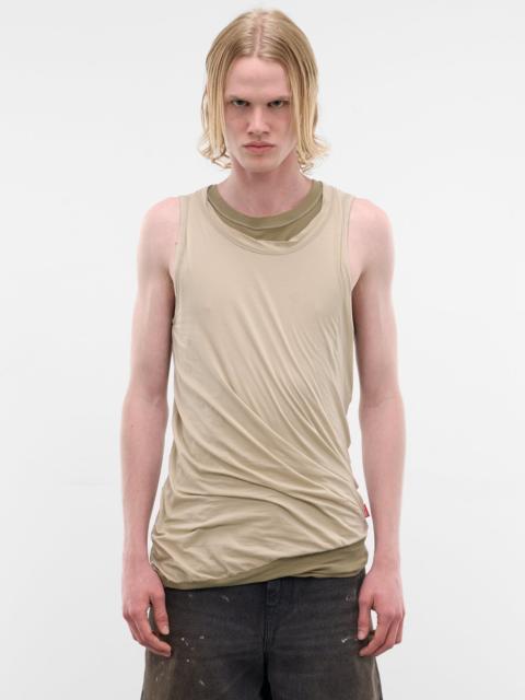 Beige Layered Twisted Tank Top