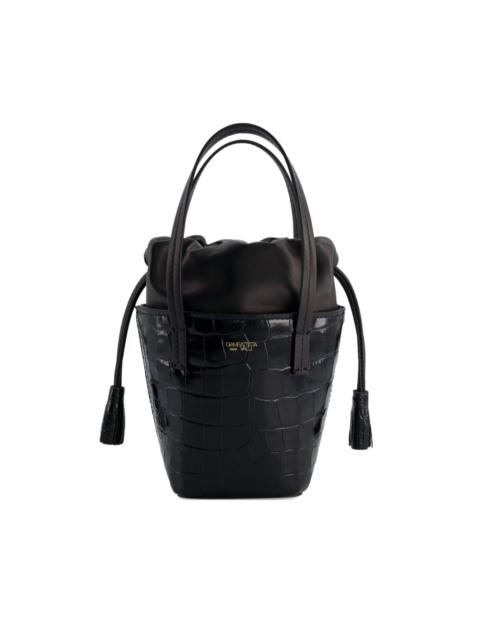 croco-effect bucket bag