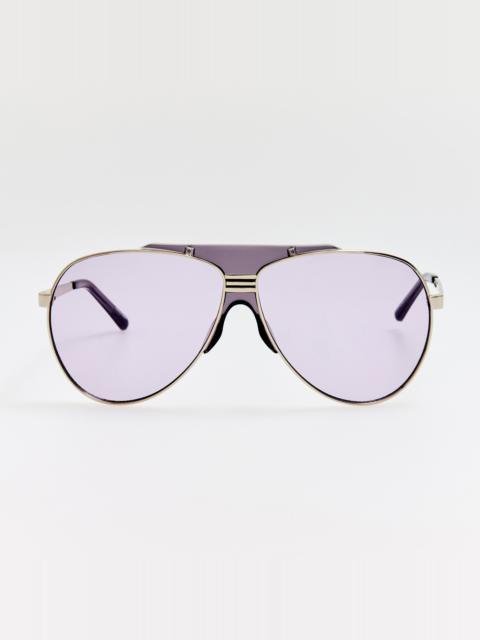 Amelia Sunglasses in Silver and Purple