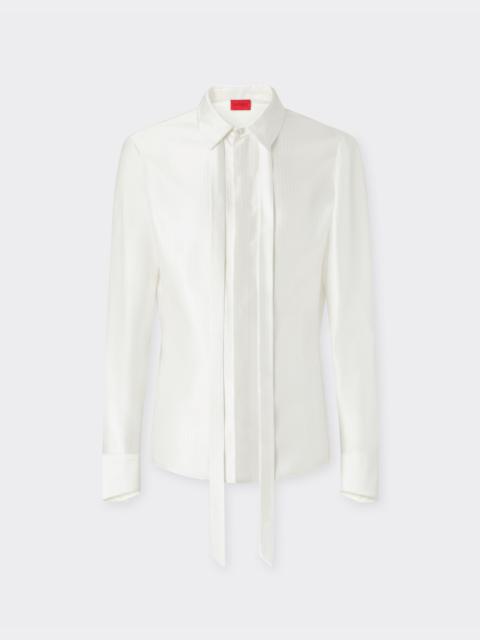 Satin shirt with micro-stripe pattern