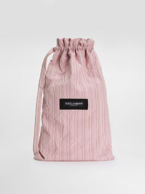 Striped froissé crossbody bag