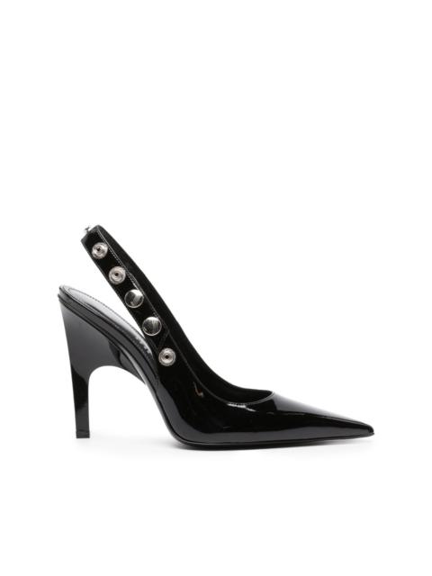 105mm stud-embellished patent leather pumps