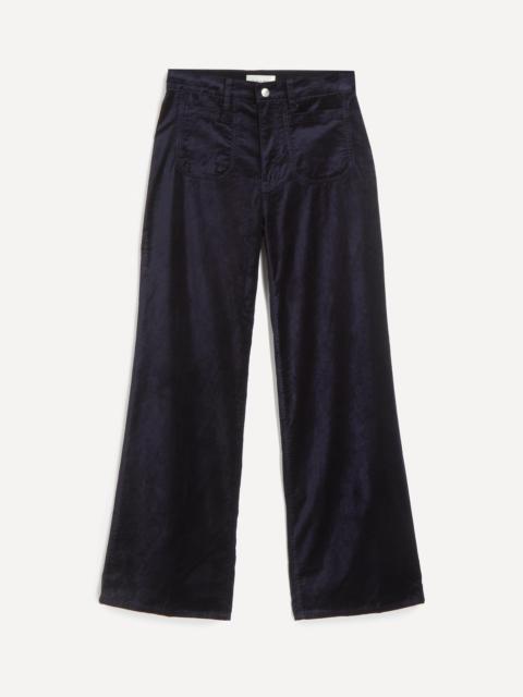 Le Slim Palazzo Modern Pocket Jeans in Navy Velvet