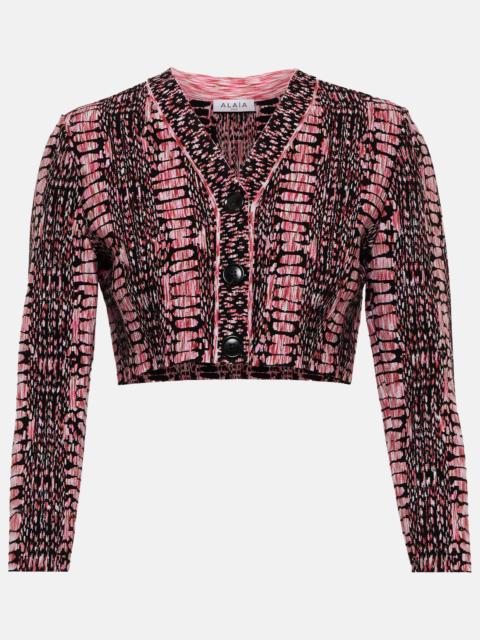Jacquard cropped cardigan