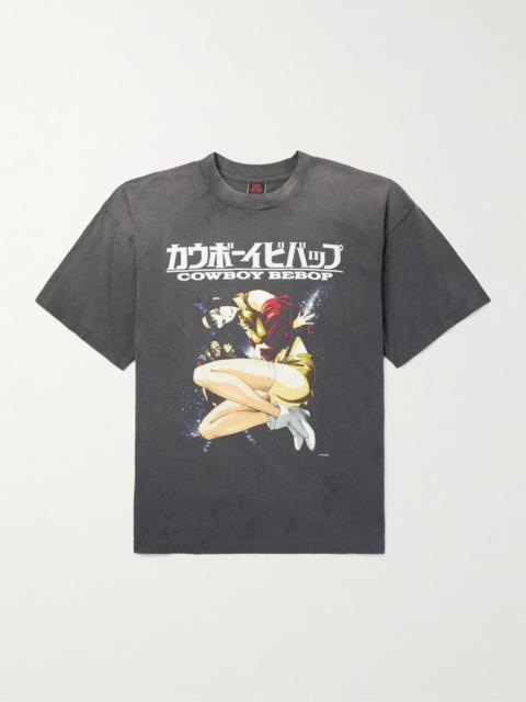 + Cowboy Bebop Printed Cotton-Jersey T-Shirt Black