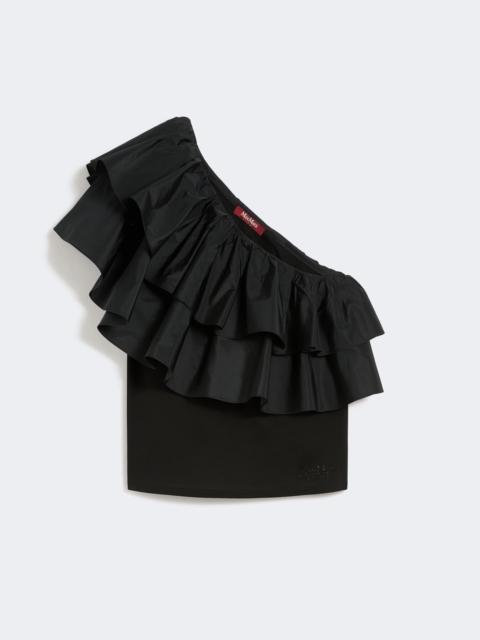 Cotton jersey couture top - BLACK