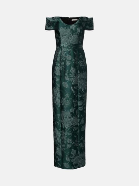 Aislinn floral cloqué bustier gown