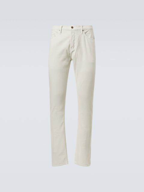 Cotton corduroy slim pants