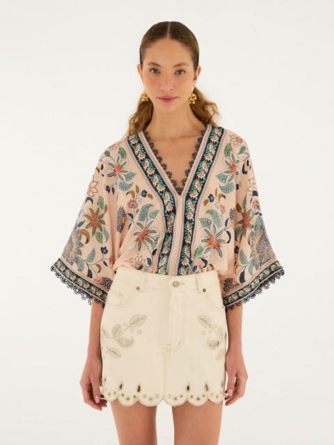 Off-White Canva Scallop Richelieu Skirt