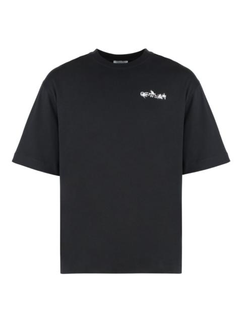 floral-print crew-neck T-shirt