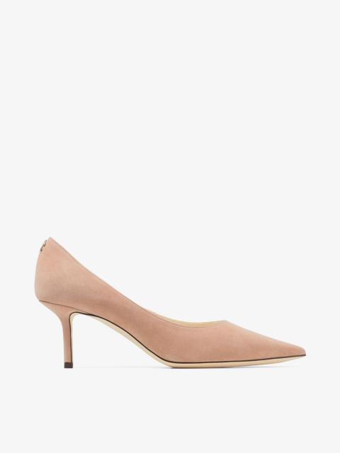 Love 65
Ballet Pink Suede Pointed Pumps with JC Emblem