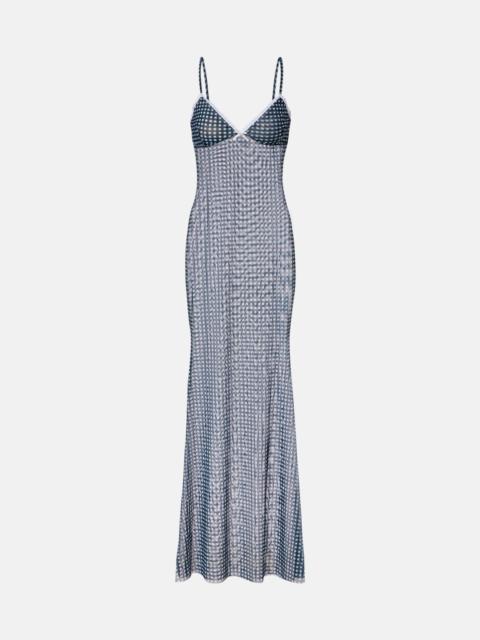 Solay gingham mesh maxi dress