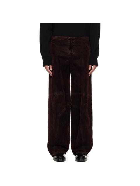 Brown Minimal Moto Trousers