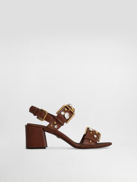 Cowhide keira sandals with embellishements