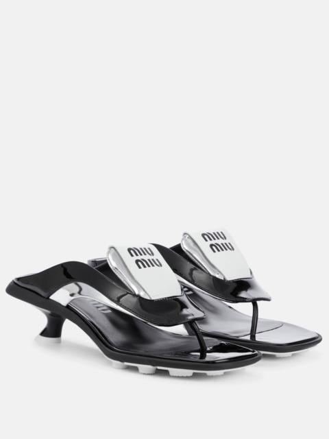 Patent leather thong sandals
