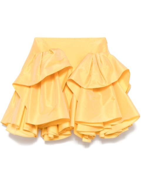 ruffle-detail midi skirt