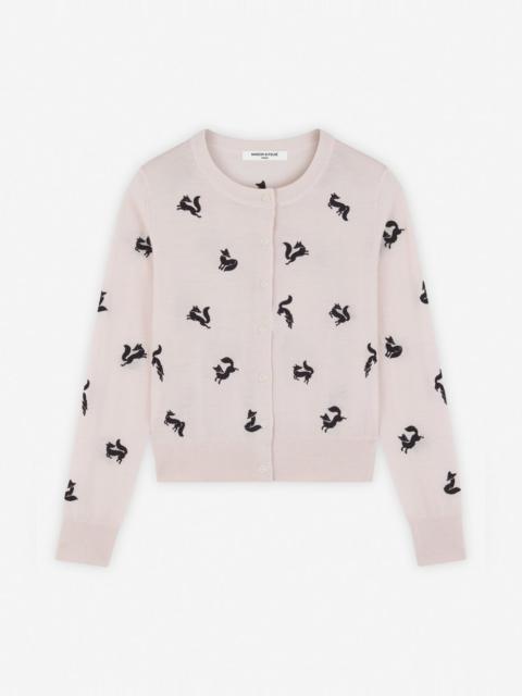 FANCY FOX EMBROIDERED CARDIGAN