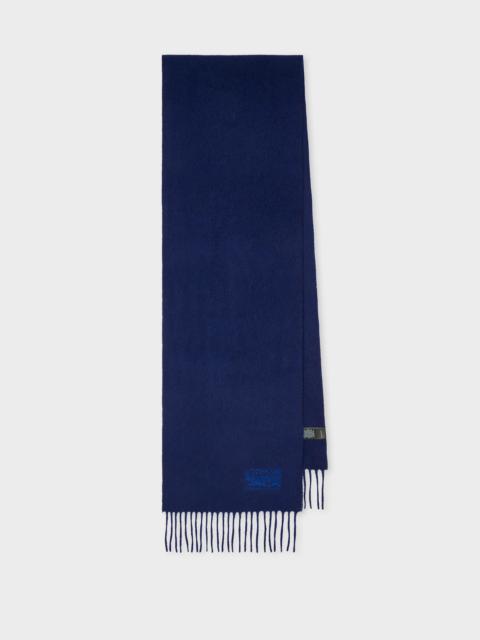 Navy Blue Cashmere Logo Scarf