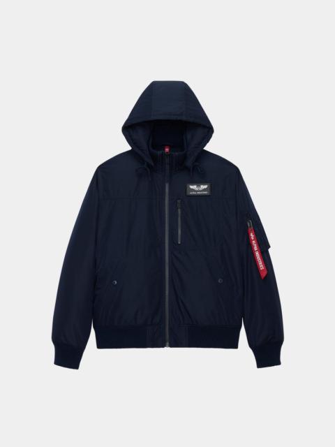 HOODED RIB FLIGHT JACKET