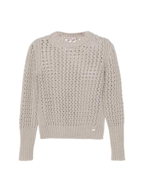 lurex open-knit jumper