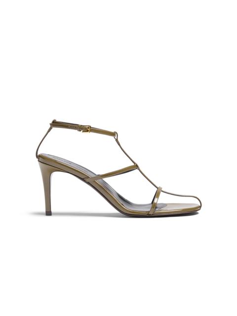 Cage Patent Leather Sandals green