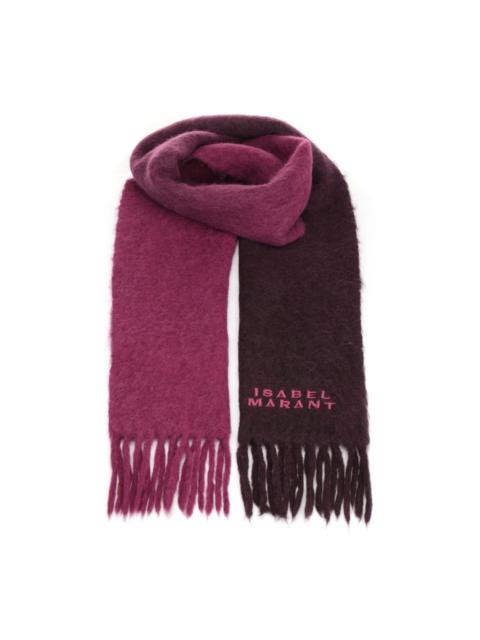two-tone fringed scarf