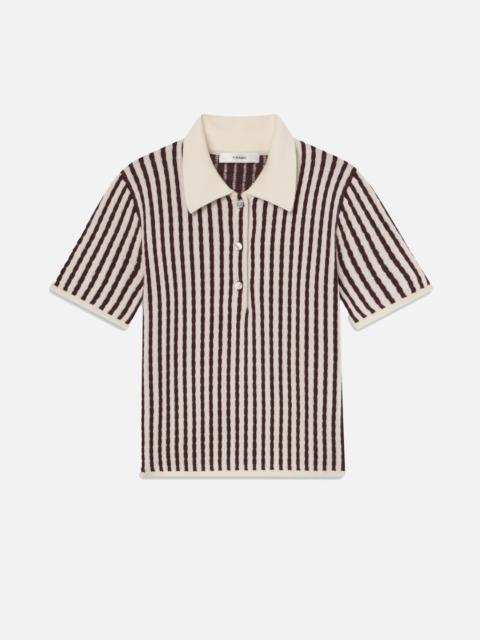 The Cable Polo in Burgundy Multi