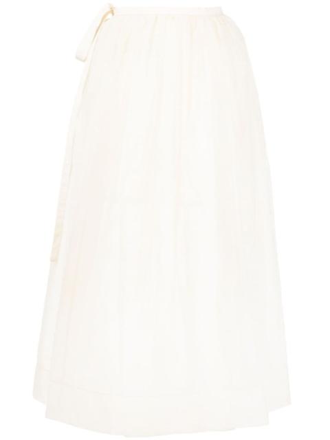 semi-sheer full midi skirt