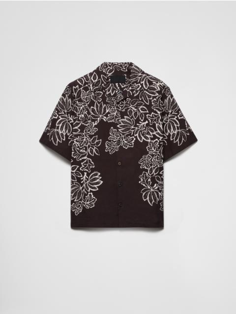 Printed cotton bowling shirt