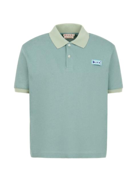 jacquard short-sleeve polo shirt