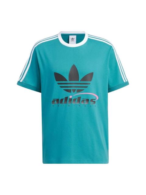 adidas Trefoil Logo Play Soccer Graphic T-shirt Asia Sizing 'Teal' IW6311