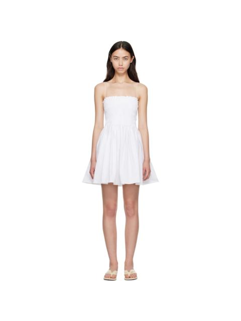 White Shirred Bodice Minidress