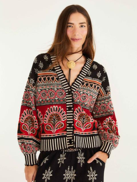 Black Ainika Love Coconut Groove Knit Cardigan